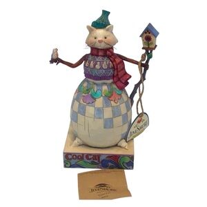 Jim Shore Heartwood Creek #4010626 2008 “Cool Cat” Cat Snowman Figurine New